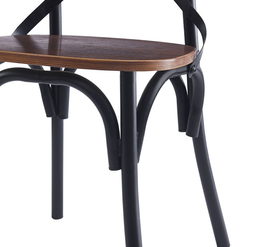 NORDLYS Howard spisebordstol - brunt asketre og sort metall