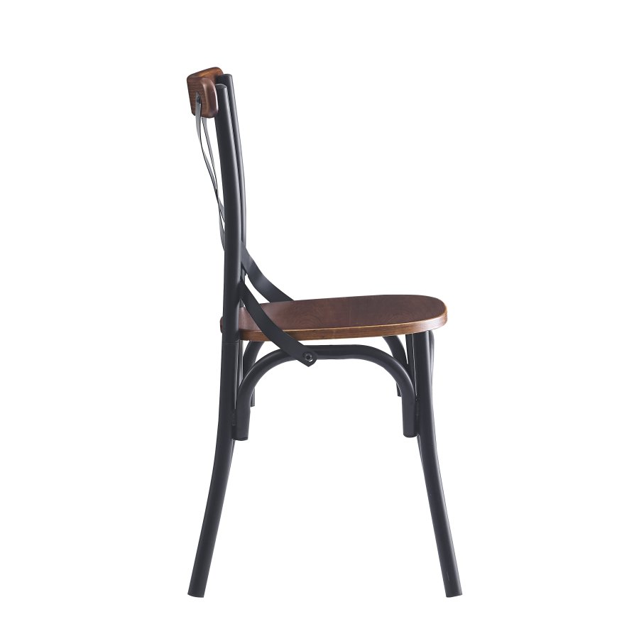 NORDLYS Howard spisebordstol - brunt asketre og sort metall