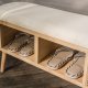 NORDLYS Isumi benk, m. hylle - naturrotting og tre (90x35)