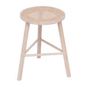 NORDLYS Itami skammel, rund - natur rattan og fyrretr (31)