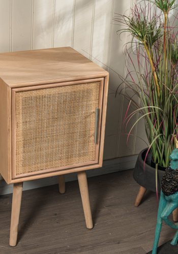 NORDLYS Kanoya nattbord, m. 1 dr - brun rotting og bk (40x38)