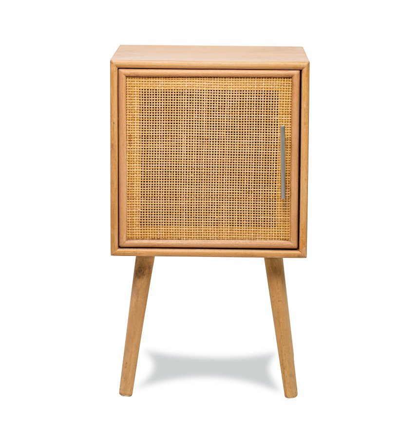 NORDLYS Kanoya nattbord, m. 1 dr - brun rotting og bk (40x38)