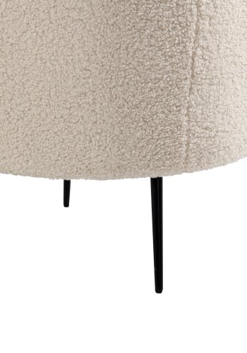 NORDLYS Kiruna lenestol - hvit ull og sort metall