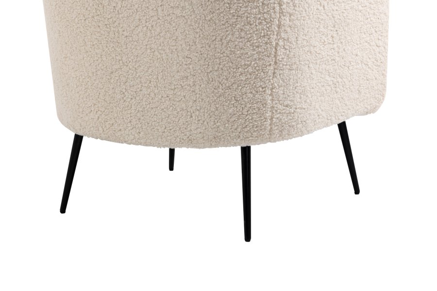 NORDLYS Kiruna lenestol - hvit ull og sort metall