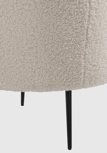 NORDLYS Kiruna lenestol - hvit ull og sort metall