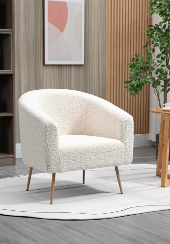 NORDLYS Kiruna lenestol - hvit ull og metall