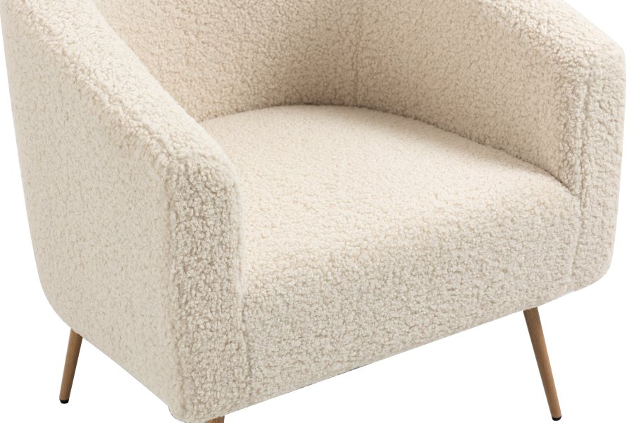 NORDLYS Kiruna lenestol - hvit ull og metall