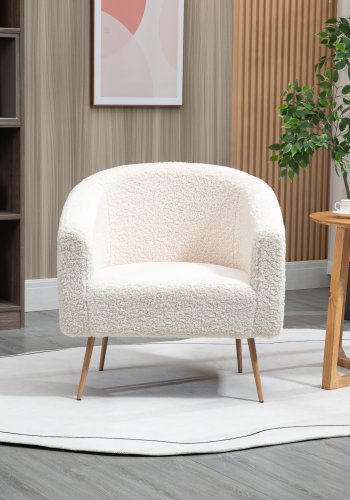 NORDLYS Kiruna lenestol - hvit ull og metall