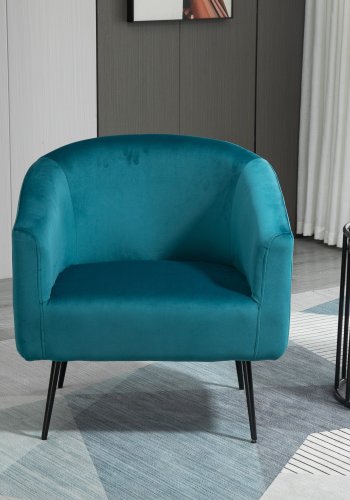 NORDLYS Kiruna lenestol - andebl flyel og sort metall