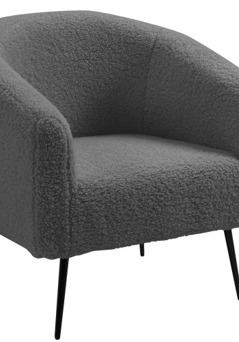 NORDLYS Kiruna lenestol - mrkegr ull og sort metall