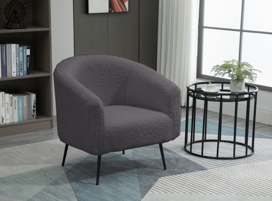 NORDLYS Kiruna lenestol - mrkegr ull og sort metall