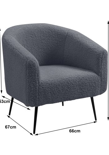 NORDLYS Kiruna lenestol - mrkegr ull og sort metall