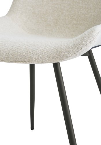 NORDLYS Koge spisebordsstol - beige stoff og sort metall