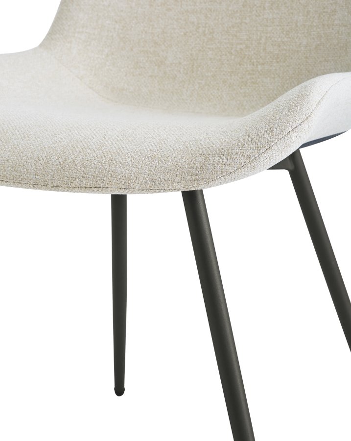 NORDLYS Koge spisebordsstol - beige stoff og sort metall