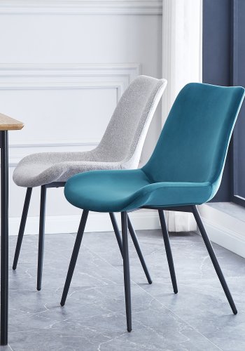 NORDLYS Koge spisestuestol - andebl velour og sort metall