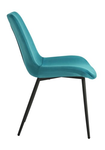 NORDLYS Koge spisestuestol - andebl velour og sort metall