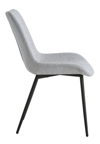 NORDLYS Koge spisebordsstol - grtt stoff og sort metall