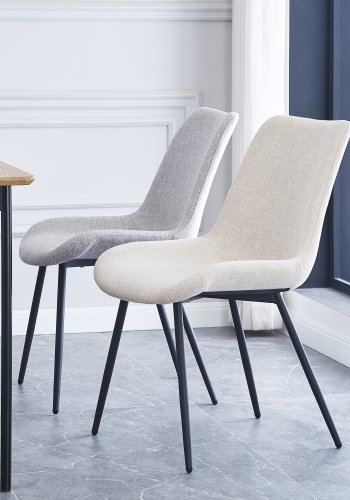 NORDLYS Koge spisebordsstol - grtt stoff og sort metall