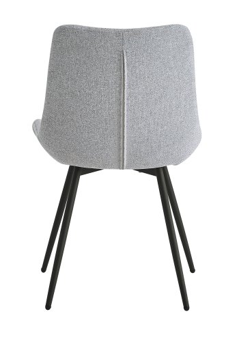 NORDLYS Koge spisebordsstol - grtt stoff og sort metall