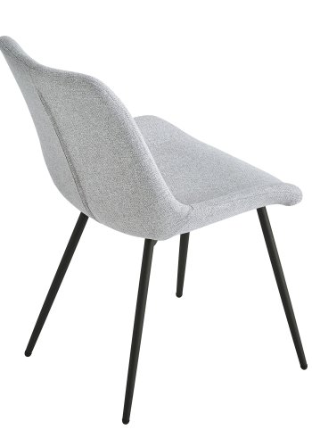 NORDLYS Koge spisebordsstol - grtt stoff og sort metall