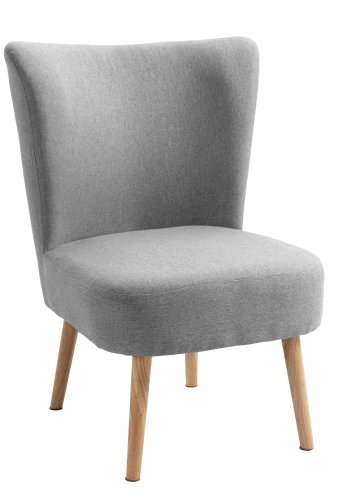 NORDLYS Kyoto lenestol - grtt stoff og naturlig bk