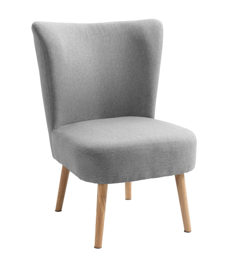 NORDLYS Kyoto lenestol - grtt stoff og naturlig bk