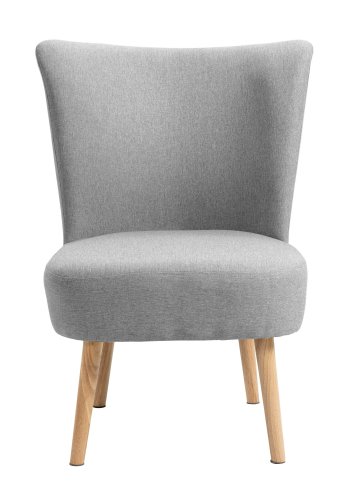 NORDLYS Kyoto lenestol - grtt stoff og naturlig bk