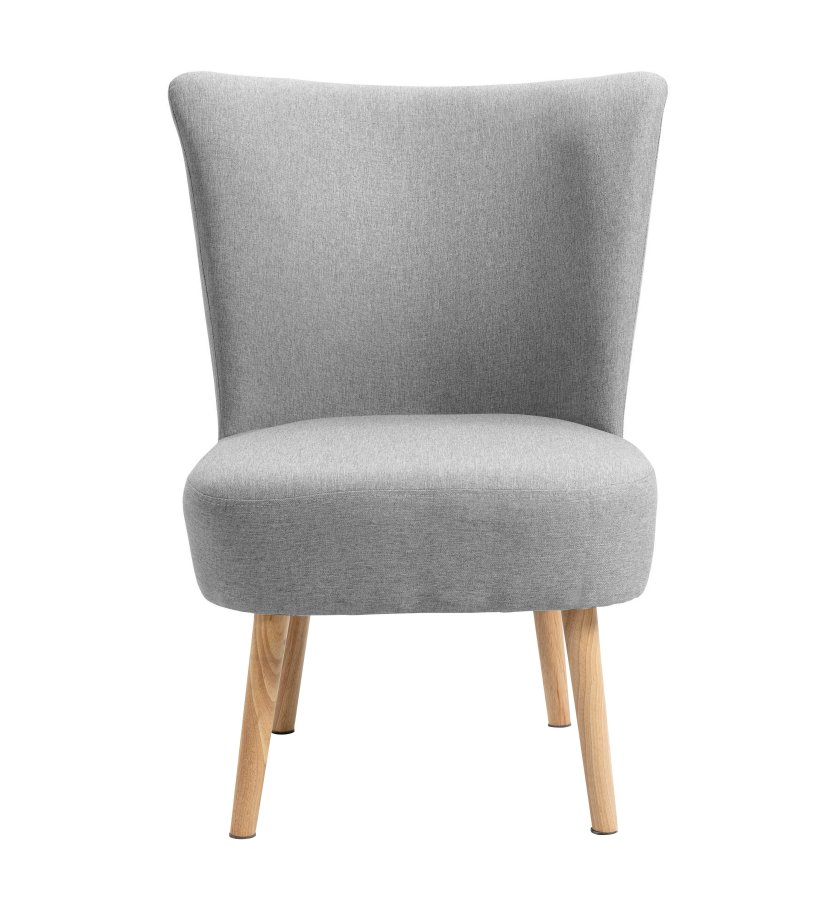 NORDLYS Kyoto lenestol - grtt stoff og naturlig bk