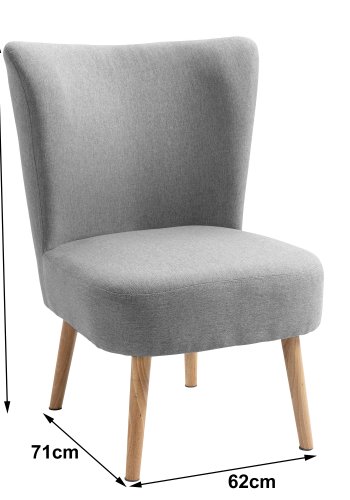 NORDLYS Kyoto lenestol - grtt stoff og naturlig bk