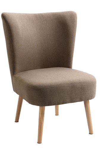 NORDLYS Kyoto Sessel - brauner Stoff und natürliche Buche