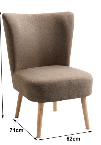 NORDLYS Kyoto Sessel - brauner Stoff und natürliche Buche