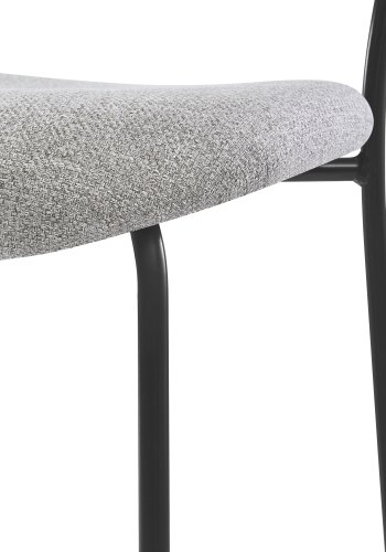 NORDLYS Lincoln spisestuestol, stabelbar - grtt stoff, tre og sort metall