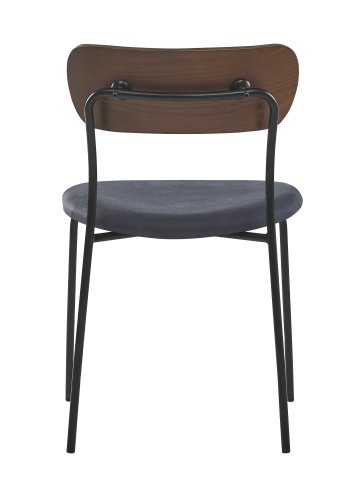 NORDLYS Lincoln spisestuestol, stabelbar - semsket skinn, tre og sort metall