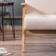 NORDLYS Louis loungestol, med armlener - beige flyel og naturlig bk