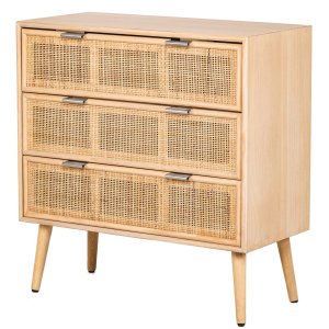 NORDLYS Manilla kommode, m. 3 skuffer - brun rattan og tr