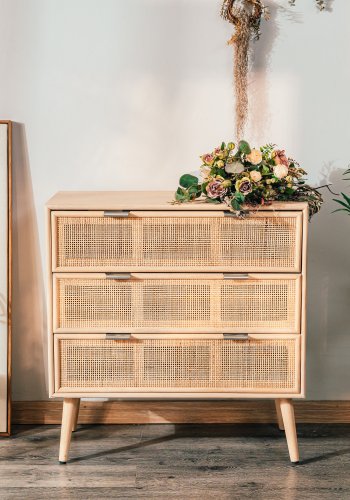 NORDLYS Manilla kommode, m. 3 skuffer - brun rotting og tre