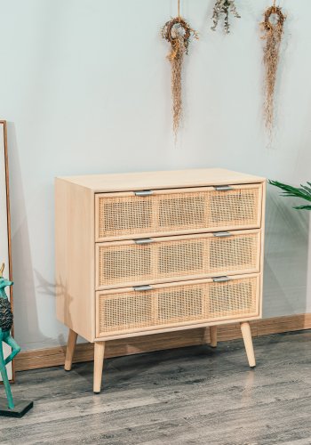 NORDLYS Manilla kommode, m. 3 skuffer - brun rotting og tre