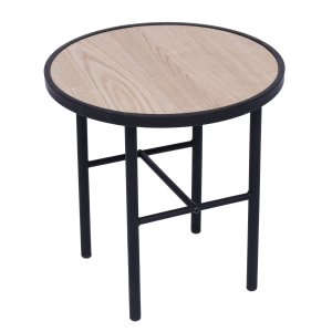 NORDLYS Mihara sidobord - svart metall och naturlig furu (40)