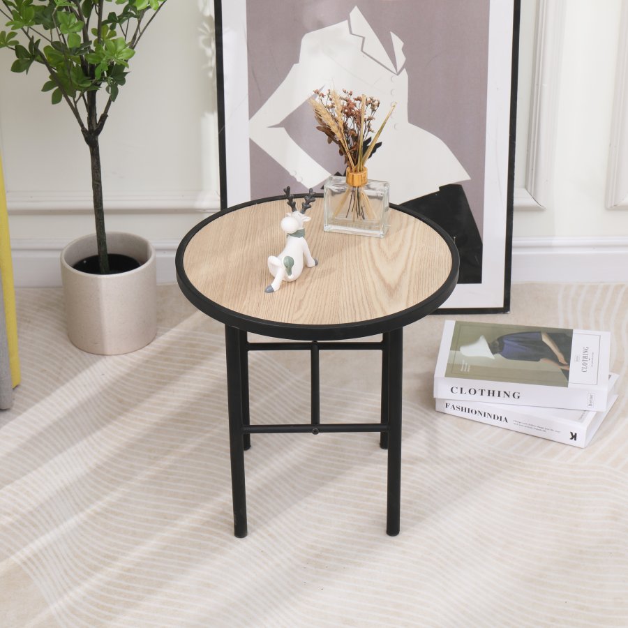 NORDLYS Mihara sidebord - svart metall og naturlig furu (40)