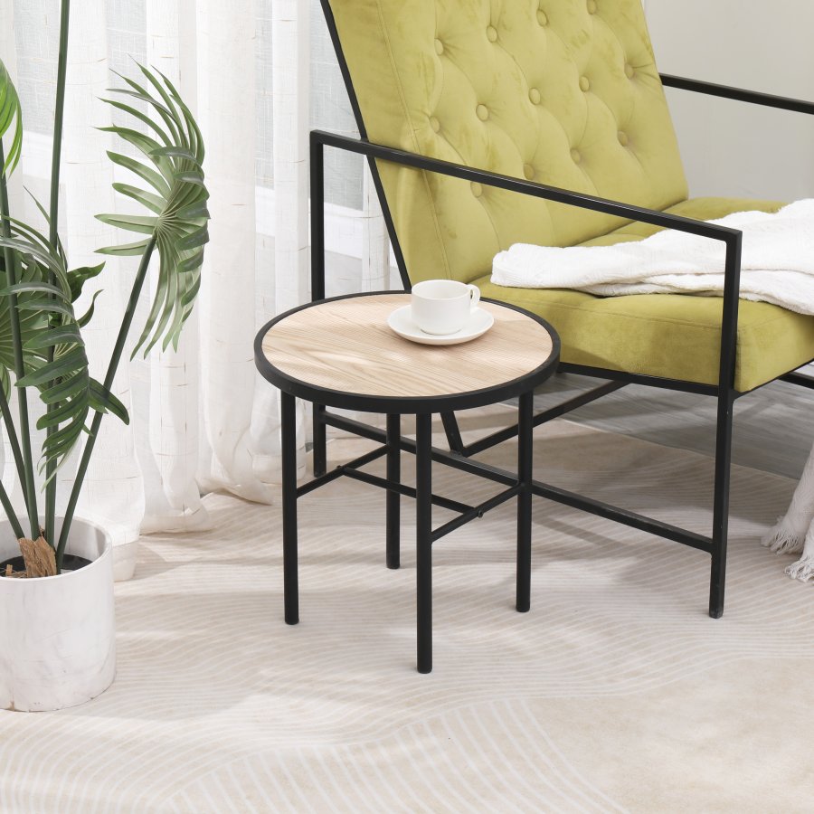 NORDLYS Mihara sidebord - svart metall og naturlig furu (40)