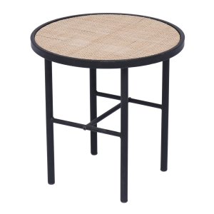 NORDLYS Mihara sidebord - sort metal og natur rattan (40)
