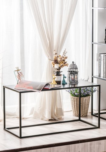 NORDLYS Monroe salongbord, rektangulrt - svart metall (90x40)