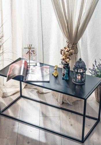 NORDLYS Monroe salongbord, rektangulrt - svart metall (90x40)