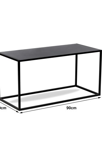 NORDLYS Monroe salongbord, rektangulrt - svart metall (90x40)