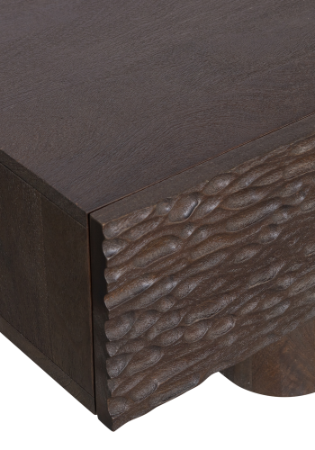 WOOOD Crumble TV-bord, m. 3 skuffer - mrkebrun mangotr (180x40)