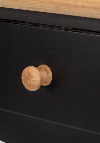 NORDLYS Montaigne Nachttisch, m. 1 Schublade - Natur- und Schwarzbuche (47x30)