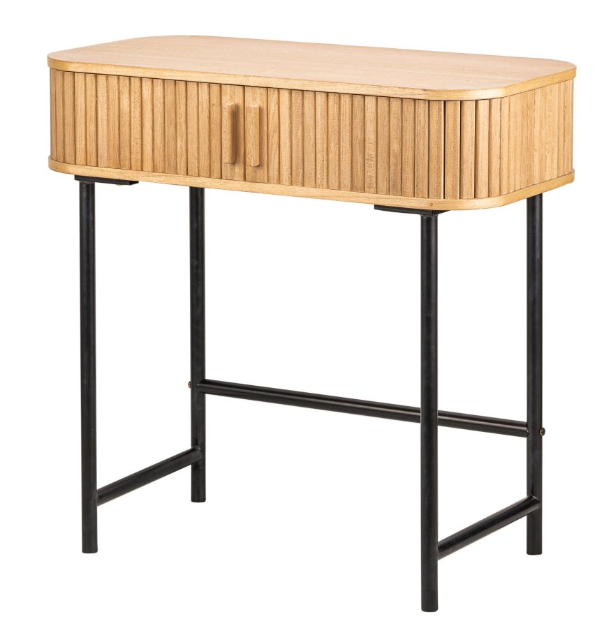 NORDLYS Nagano konsollbord, m. 2 drer - naturlig bk og metall (80x40)