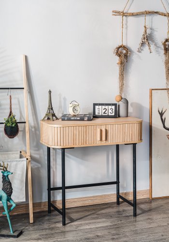 NORDLYS Nagano konsollbord, m. 2 drer - naturlig bk og metall (80x40)