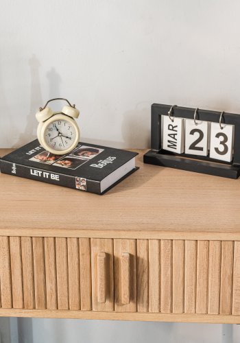 NORDLYS Nagano konsollbord, m. 2 drer - naturlig bk og metall (80x40)