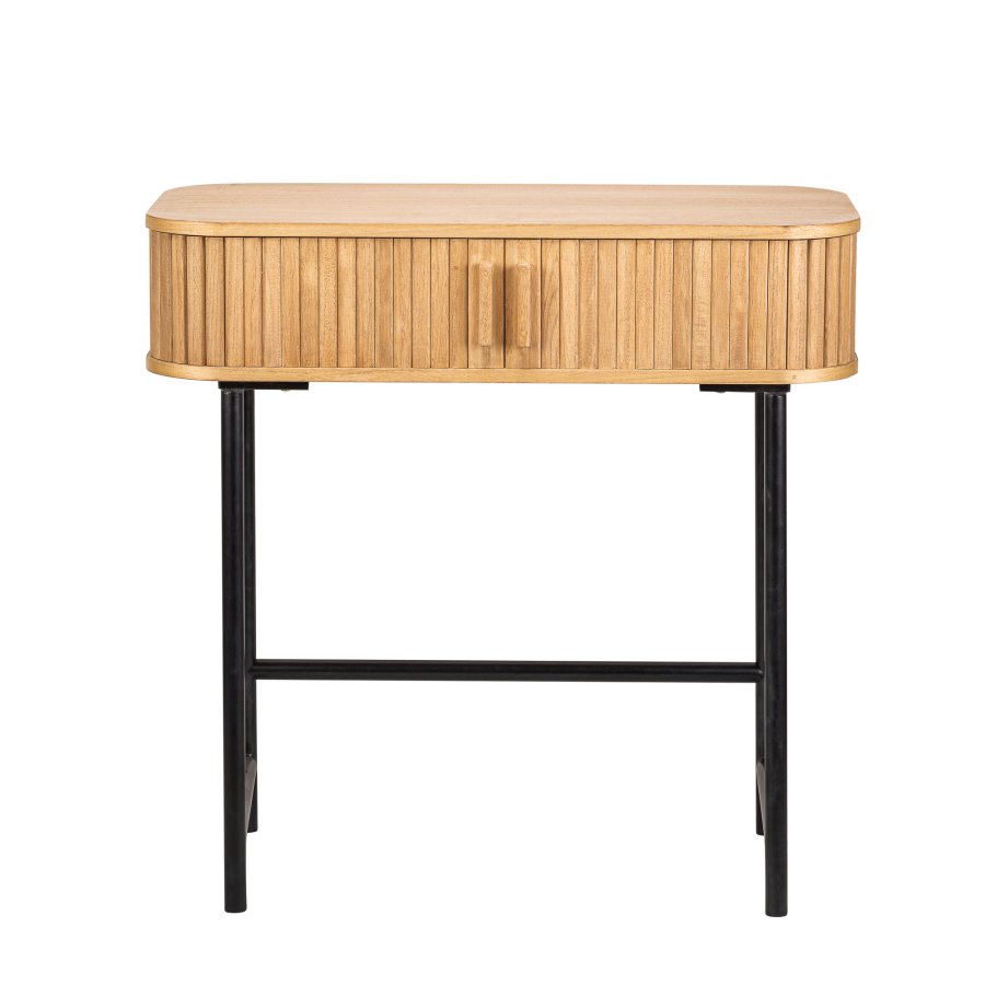 NORDLYS Nagano konsollbord, m. 2 drer - naturlig bk og metall (80x40)